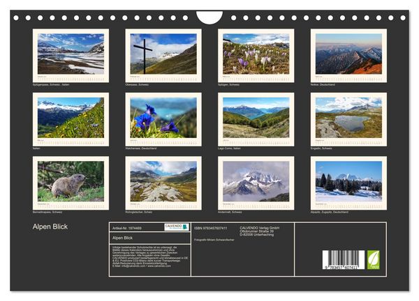 Produktbild: Alpen Blick (Wandkalender 2026 DIN A4 quer), CALVENDO Monatskalender