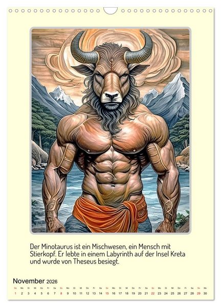 Produktbild: Mythologische Gestalten der griechischen Antike (Wandkalender 2026 DIN A3 hoch), CALVENDO Monatskalender