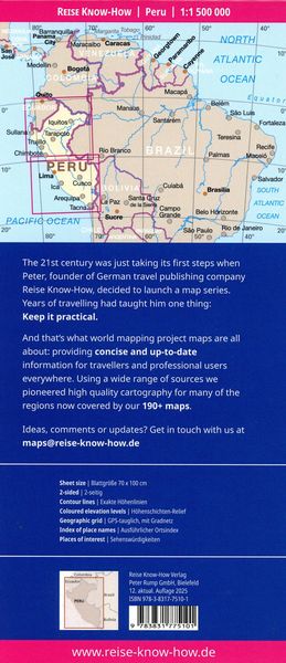 Produktbild: Reise Know-How Landkarte Peru (1:1.500.000)