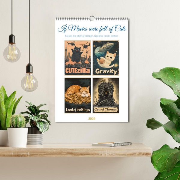 Produktbild: If Movies where full of Cats (Wall Calendar 2026 DIN A3 portrait), CALVENDO 12 Month Wall Calendar
