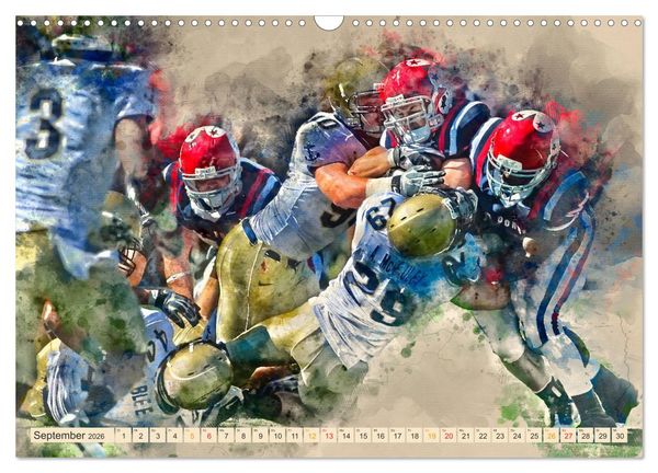 Produktbild: American Football - einfach cool (Wandkalender 2026 DIN A3 quer), CALVENDO Monatskalender