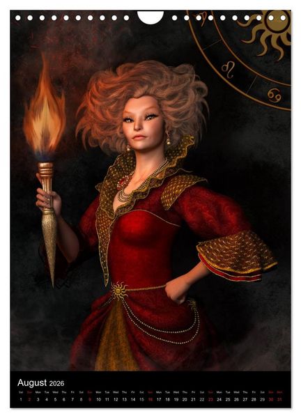 Produktbild: Zodiac Fantasy Circle (Wall Calendar 2026 DIN A4 portrait), CALVENDO 12 Month Wall Calendar