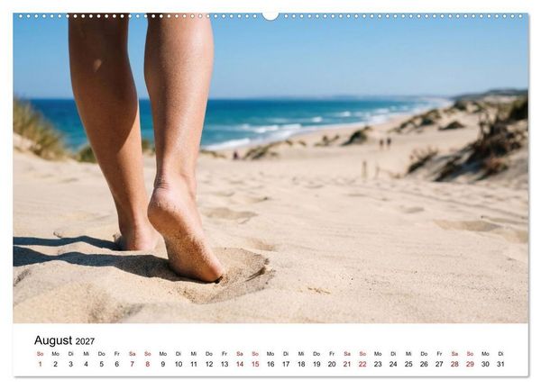 Produktbild: Unten Ohne - Barfu&szlig; durchs Jahr (hochwertiger Premium Wandkalender 2027 DIN A2 quer), Kunstdruck in Hochglanz