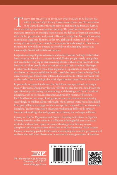 Produktbild: Literacy in Teacher Preparation and Practice