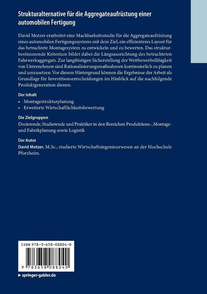 Produktbild: Strukturalternative f&uuml;r die Aggregateaufr&uuml;stung einer automobilen Fertigung