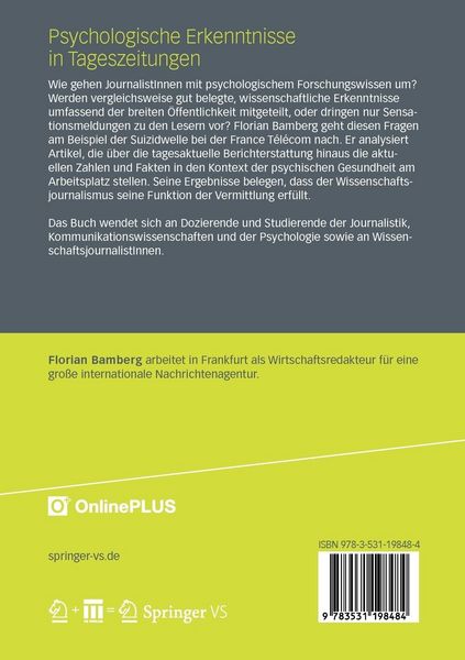 Produktbild: Psychologische Erkenntnisse in Tageszeitungen
