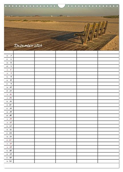 Produktbild: St. Peter Ording Familienplaner (Wandkalender 2026 DIN A3 hoch), CALVENDO Monatskalender