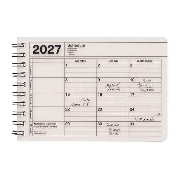 Produktbild: MARK'S 2027 Notebook Calendar XS // Ivory