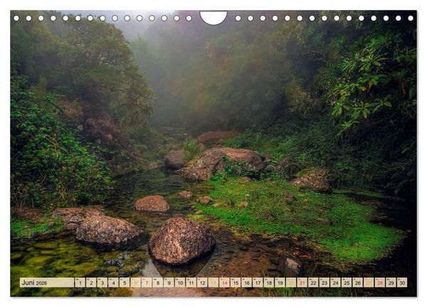 Produktbild: Madeira - blaues Wasser, gr&uuml;ne Berge, bunte Blumen (Wandkalender 2026 DIN A4 quer), CALVENDO Monatskalender