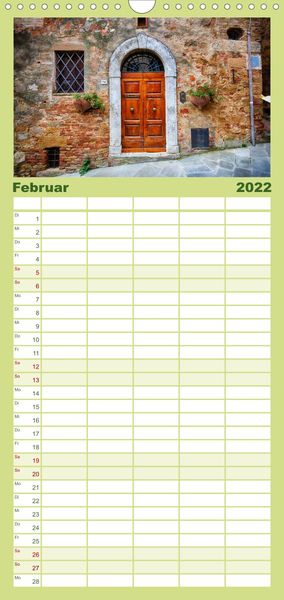 Produktbild: Familienplaner Toskana - sp&uuml;r den Sommer (Wandkalender 2022 , 21 cm x 45 cm, hoch)