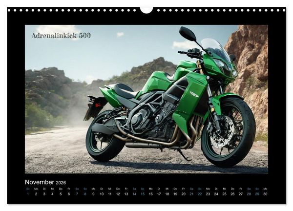 Produktbild: Verr&uuml;ckte 2-Rad Fantasien einer KI (Wandkalender 2026 DIN A3 quer), CALVENDO Monatskalender