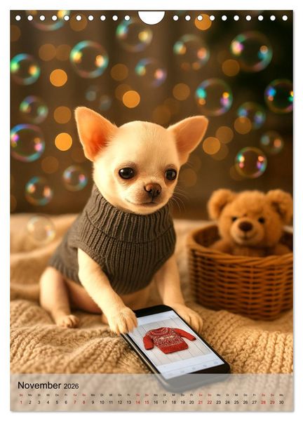 Produktbild: Chihuahua Diamonds &ndash; Magic Moments mit unseren sch&ouml;nsten Welpen aller Zeiten (Wandkalender 2026 DIN A4 hoch), CALVENDO Monatskalender