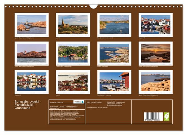 Produktbild: Bohusl&auml;n. Lysekil - Fiskeb&auml;ckskil - Grundsund (Wandkalender 2026 DIN A3 quer), CALVENDO Monatskalender