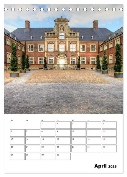 Produktbild: Eindrucksvolle Burgen, malerische Schl&ouml;sser im M&uuml;nsterland (Tischkalender 2026 DIN A5 hoch), CALVENDO Monatskalender