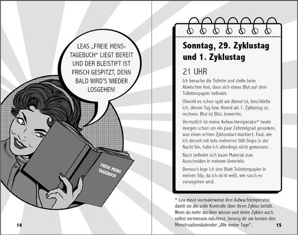 Produktbild: Die freie Mens - Leas COMIC-TAGEBUCH f&uuml;r eine schmerzfreie Regel ohne Binden, Tampons und Co