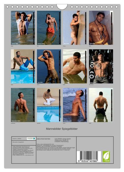 Produktbild: Mannsbilder Spiegelbilder (Wandkalender 2026 DIN A4 hoch), CALVENDO Monatskalender
