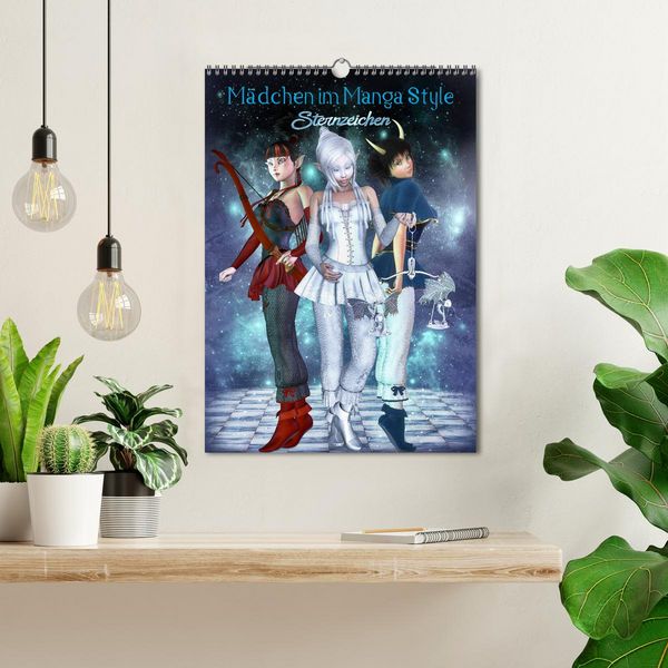Produktbild: M&auml;dchen im Manga Style (Sternzeichen) (Wandkalender 2026 DIN A3 hoch), CALVENDO Monatskalender