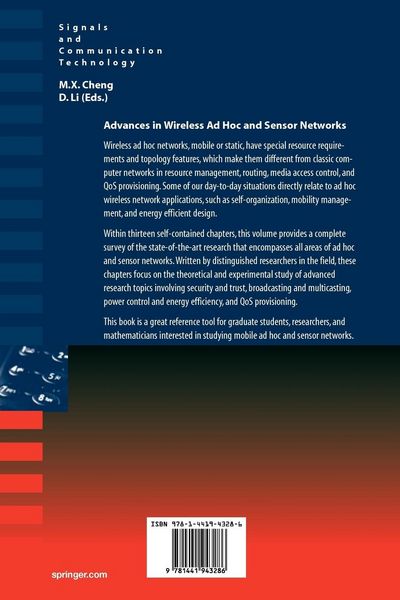Produktbild: Advances in Wireless Ad Hoc and Sensor Networks