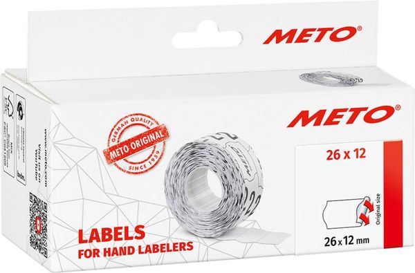 METO Preis-Etiketten 9506163 Permanent haftend Etiketten-Breite: 26 mm Etiketten-Höhe: 12 mm Weiß 1 St.