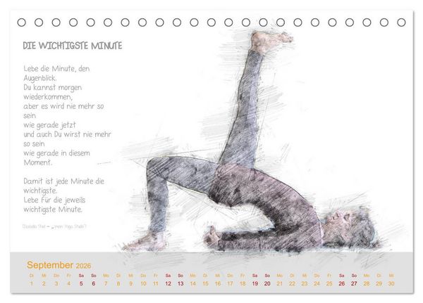 Produktbild: YOGA Inspirationen mit Texten zum Nachdenken (Tischkalender 2026 DIN A5 quer), CALVENDO Monatskalender