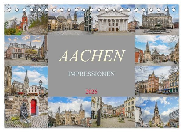 Produktbild: Aachen Impressionen (Tischkalender 2026 DIN A5 quer), CALVENDO Monatskalender