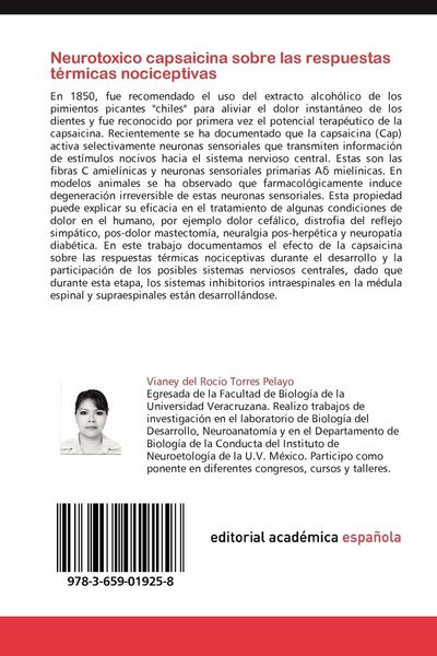 Produktbild: Neurotoxico capsaicina sobre las respuestas t&eacute;rmicas nociceptivas