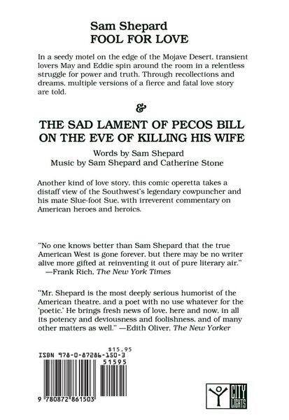 Produktbild: Fool for Love & the Sad Lament of Pecos Bill