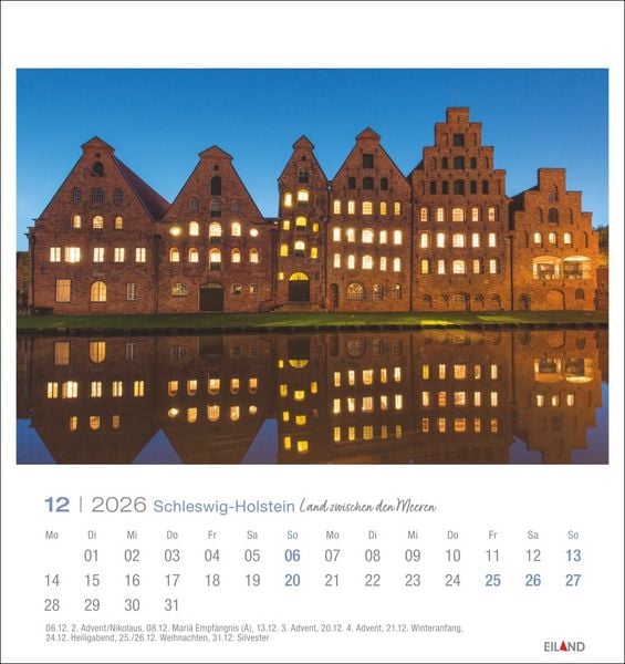 Produktbild: Schleswig-Holstein Postkartenkalender 2026 - Land zwischen den Meeren