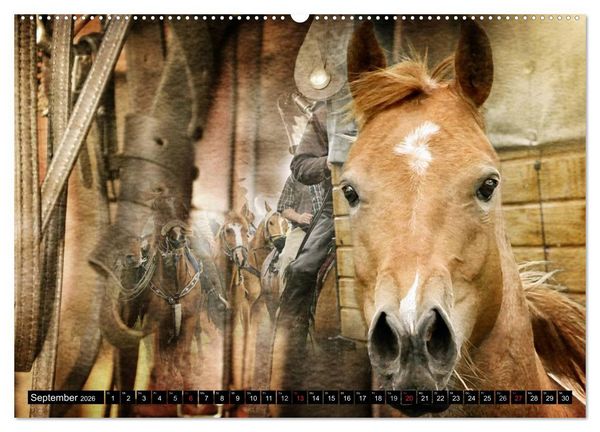 Produktbild: Western und Pferde (hochwertiger Premium Wandkalender 2026 DIN A2 quer), Kunstdruck in Hochglanz