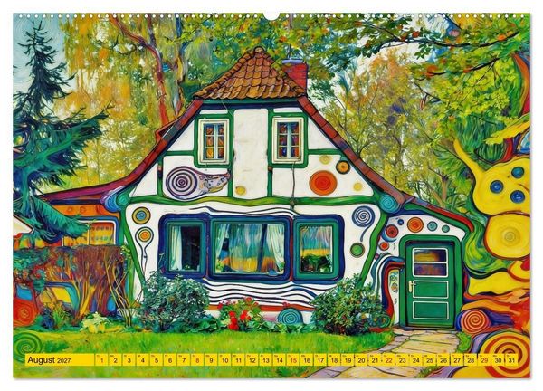 Produktbild: Farbenfrohes Landleben (hochwertiger Premium Wandkalender 2027 DIN A2 quer), Kunstdruck in Hochglanz