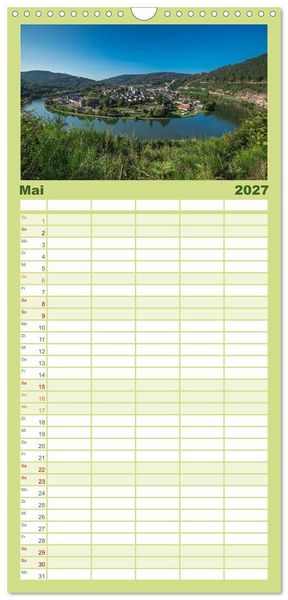 Produktbild: Familienplaner 2027 - Naturwunder - Deutschlands Flussschleifen mit 5 Spalten (Wandkalender, 21 x 45 cm) CALVENDO