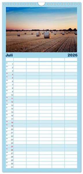 Produktbild: Familienplaner 2026 - Berg, Land und Meer - Eine Reise durch die Landschaften mit 5 Spalten (Wandkalender, 21 x 45 cm) CALVENDO