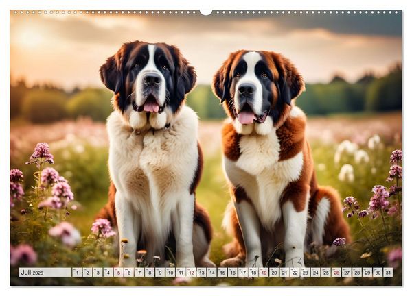 Produktbild: Gigant Bernhardiner (Wandkalender 2026 DIN A2 quer), CALVENDO Monatskalender