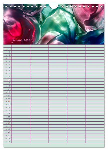 Produktbild: Bl&uuml;tenzauber - Familienplaner 2026 (Wandkalender 2026 DIN A4 hoch), CALVENDO Monatskalender