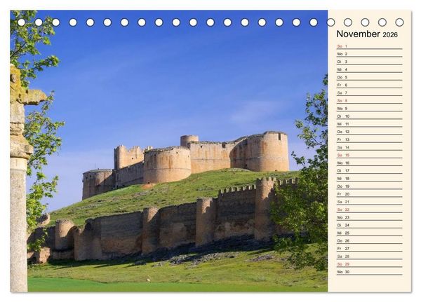 Produktbild: Burgen in Spanien (Tischkalender 2026 DIN A5 quer), CALVENDO Monatskalender