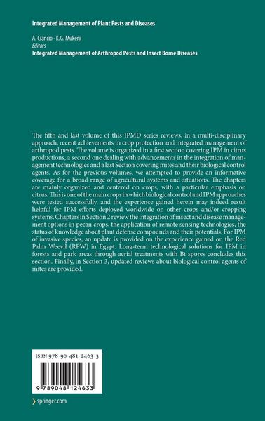 Produktbild: Integrated Management of Arthropod Pests and Insect Borne Diseases