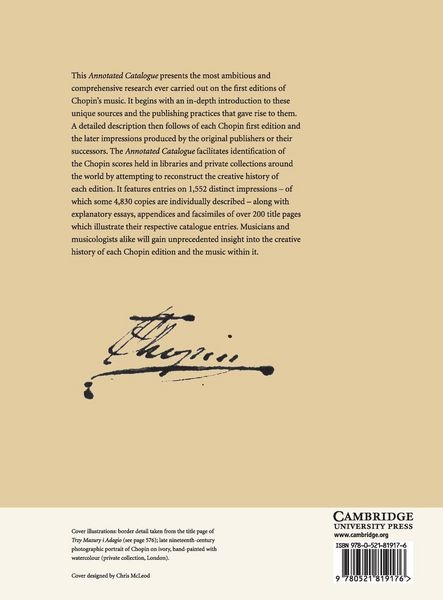 Produktbild: Annotated Catalogue of Chopin's First Editions