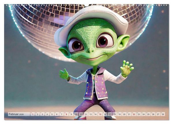 Produktbild: Gr&uuml;ne M&auml;nnchen - Ganz normale Au&szlig;erirdische (Wandkalender 2026 DIN A2 quer), CALVENDO Monatskalender