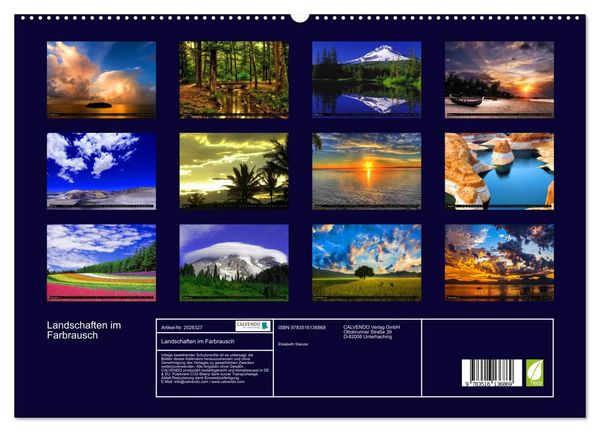 Produktbild: Landschaften im Farbrausch (hochwertiger Premium Wandkalender 2026 DIN A2 quer), Kunstdruck in Hochglanz