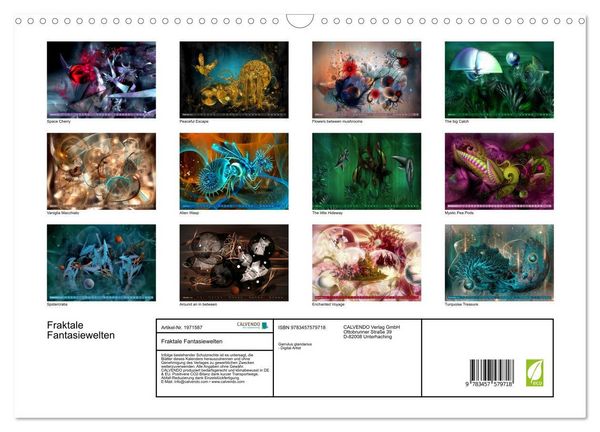 Produktbild: Fraktale Fantasiewelten (Wandkalender 2026 DIN A3 quer), CALVENDO Monatskalender