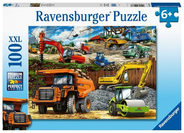 Produktbild: Kinderpuzzle 100 XXL Teile - Fahrzeuge auf der Baustelle