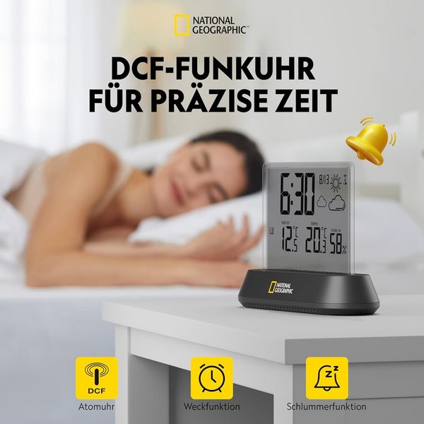 Produktbild: Bresser 13872 - NATIONAL GEOGRAPHIC Funkwetterstation Transparent, drahtlos