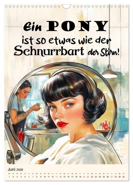 Produktbild: Friseurspr&uuml;che, Spa&szlig; rund um Frisuren, Kamm und Schere (Wandkalender 2026 DIN A3 hoch), CALVENDO Monatskalender