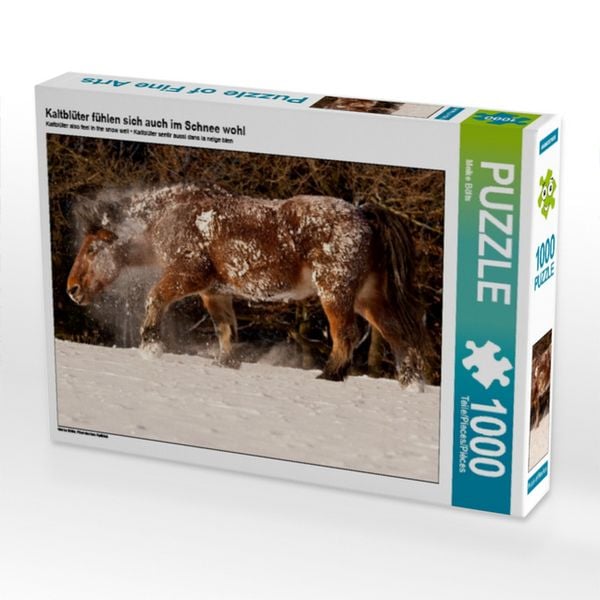 Produktbild: CALVENDO Puzzle Kaltbl&uuml;ter f&uuml;hlen sich auch im Schnee wohl | 1000 Teile Lege-Gr&ouml;&szlig;e 64x48cm Foto-Puzzle f&uuml;r gl&uuml;ckliche Stunden