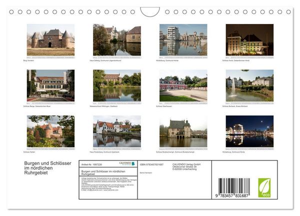 Produktbild: Burgen und Schl&ouml;sser im n&ouml;rdlichen Ruhrgebiet (Wandkalender 2026 DIN A4 quer), CALVENDO Monatskalender