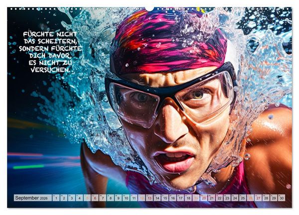Produktbild: Schwimmen und Motivation (Wandkalender 2026 DIN A2 quer), CALVENDO Monatskalender