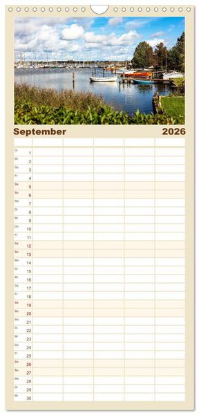 Produktbild: Familienplaner 2026 - Faszination Schlei mit 5 Spalten (Wandkalender, 21 x 45 cm) CALVENDO