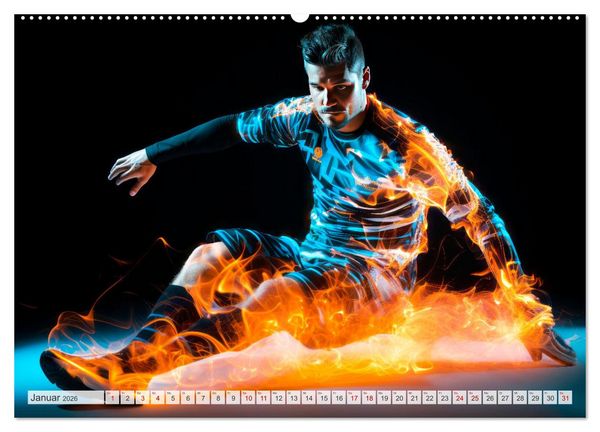 Produktbild: FU&szlig;BALLFIEBER Dynamische Szenen (Wandkalender 2026 DIN A2 quer), CALVENDO Monatskalender