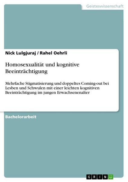 Produktbild: Homosexualit&auml;t und kognitive Beeintr&auml;chtigung