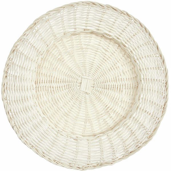 Produktbild: Rattan Deko-Teller, Wei&szlig;, &Oslash; 34 x 4cm